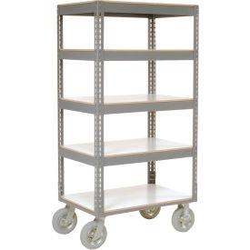 GoVets™ Boltless Shelf Truck w/5 Shelves & Pneumatic Casters 48