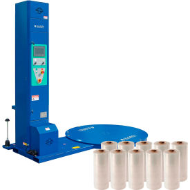 GoVets™ Semi-Automatic Stretch Wrap Machine 10 Free Rolls of Stretch Wrap 409B412