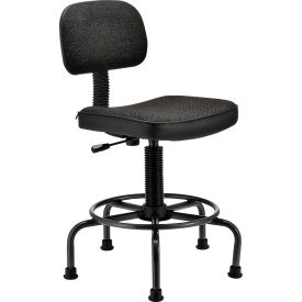 Interion® Desk Stool - Fabric - Black 137240