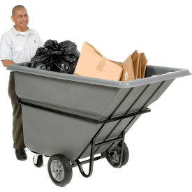 GoVets™ Heavy Duty Plastic Tilt Truck 1 Cu. Yd. Cap1250 Lbs. Cap Gray 088242