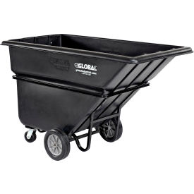 GoVets™ Heavy Duty Plastic Tilt Truck 1 Cu. Yd. Cap1250 Lbs. Cap Black 088BK242