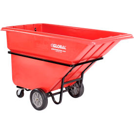 GoVets™ Heavy Duty Plastic Tilt Truck 1 Cu. Yd. Cap1250 Lbs. Cap Red 088RD242