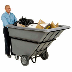 GoVets™ Extra Heavy Duty Plastic Tilt Truck 1 Cu. Yd. Cap 2100 Lbs. Cap Gray 096242