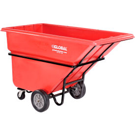 GoVets™ Extra Heavy Duty Plastic Tilt Truck 1 Cu. Yd. Cap 2100 Lbs. Cap Red 096RD242