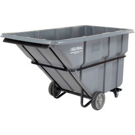GoVets™ Extra Heavy Duty Plastic Tilt Truck 1.5 Cu. Yd. Cap 2000 Lbs. Cap Gray 259800