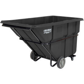 GoVets™ Extra Heavy Duty Plastic Tilt Truck 1.5 Cu. Yd. Cap2000 Lbs. Cap Black 259BK800