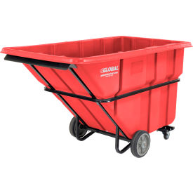 GoVets™ Extra Heavy Duty Plastic Tilt Truck 1.5 Cu. Yd. Cap2000 Lbs. Cap Red 259RD800