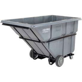 GoVets™ Forkliftable Heavy Duty Plastic Tilt Truck 1.5 Cu. Yd. 2000 Lbs. Cap Gray 260800