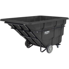 GoVets™ Extra Heavy Duty Plastic Tilt Truck 2.5 Cu. Yd. Cap 2750 Lbs. Cap Black 261BK800