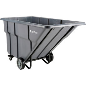 GoVets™ Standard Duty Plastic Tilt Truck 1.5 Cu. Yd. Cap 1200 Lbs. Cap Gray 269615
