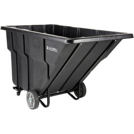 GoVets™ Standard Duty Plastic Tilt Truck 1.5 Cu. Yd. Cap 1200 Lbs. Cap Black 270615