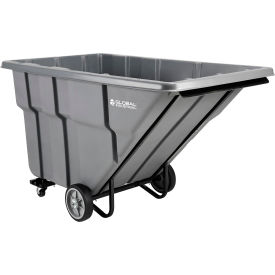 GoVets™ Heavy Duty Plastic Tilt Truck 1.5 Cu. Yd. Cap 1600 Lbs. Cap Gray 271615