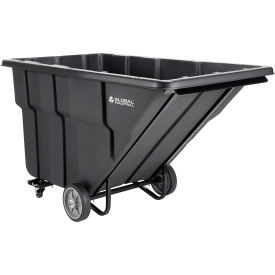 GoVets™ Heavy Duty Plastic Tilt Truck 1.5 Cu. Yd. Cap. 1600 Lbs. Cap Black 272615