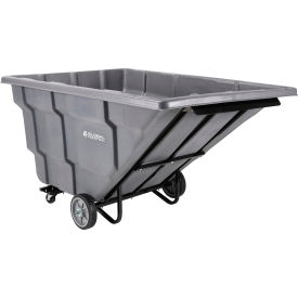 GoVets™ Extra Heavy Duty Plastic Tilt Truck 2.5 Cu. Yd. Cap 2300 Lbs. Cap Gray 273615