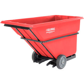GoVets™ Forkliftable Heavy Duty Plastic Tilt Truck 1 Cu. Yd. Cap 2000 Lbs. CapRed 287RD800