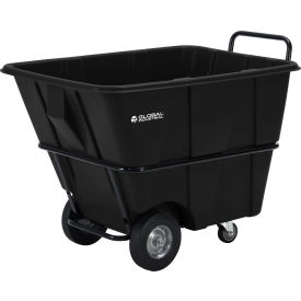GoVets™ Heavy Duty Plastic Tilt Truck 1/2 Cu. Yd. Cap 1400 Lbs. Cap Black 352HD800