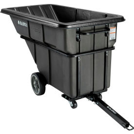 GoVets™ Towable Plastic Tilt Truck 1 Cu. Yd. 1250 Lbs. Cap. Black 533BK800