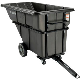 GoVets™ Towable Plastic Tilt Truck 1 Cu. Yd. 2100 Lbs. Cap. Black 534BK800