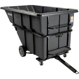GoVets™ Towable Plastic Tilt Truck 1.5 Cu. Yd. 2000 Lbs. Cap. Black 535BK800