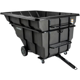 GoVets™ Towable Plastic Tilt Truck 2.5 Cu. Yd. 2750 Lbs. Cap. Black 536BK800