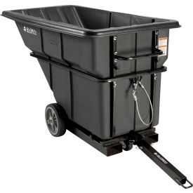 GoVets™ Towable & Forkliftable Plastic Tilt Truck 1 Cu. Yd. 2000 Lbs. Cap Black 537BK800