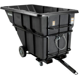 GoVets™ Towable & Forkliftable Plastic Tilt Truck 1.5 Cu. Yd. 2000 Lbs. Cap Black 538BK800