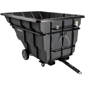GoVets™ Towable & Forkliftable Plastic Tilt Truck 2.5 Cu. Yd. 2750 Lbs. Cap Black 539BK800