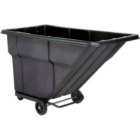 GoVets™ Standard Duty Plastic Tilt Truck 1 Cu. Yd. Cap1000 Lbs. Cap Black 600BK501
