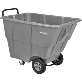 GoVets™ Standard Duty Plastic Tilt Truck 1/2 Cu. Yd. Cap 850 Lb Cap Gray 613984