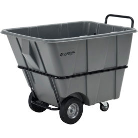 GoVets™ Heavy Duty Plastic Tilt Truck 1/2 Cu. Yd. Cap 1400 Lbs. Cap Gray 613HD984