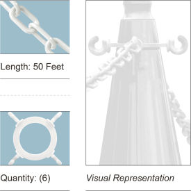 Mr. Chain® 50' Cone Chain Connector Kit with Plastic Chain White 01-KIT974