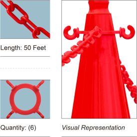 Mr. Chain® 50' Cone Chain Connector Kit with Plastic Chain Red 05-KIT974