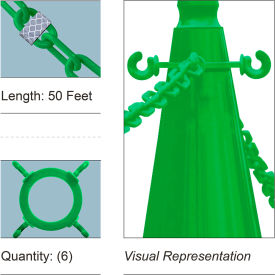 Mr. Chain® 50' Cone Chain Connector Kit with Reflective Chain Green 64-KIT974