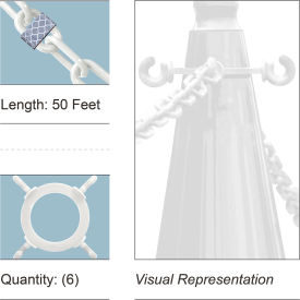 Mr. Chain® 50' Cone Chain Connector Kit with Reflective Chain White 71-KIT974