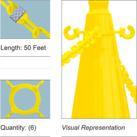 Mr. Chain® 50' Cone Chain Connector Kit with Reflective Chain Yellow 72-KIT974