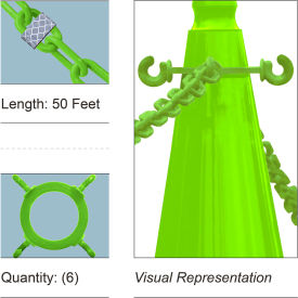 Mr. Chain® 50' Cone Chain Connector Kit with Reflective Chain Safety Green 77-KIT974