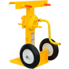 GoVets™ Hand Crank Trailer Stand Semi-Pneumatic Wheels 100000 Lb. Static Cap. 433985