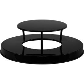Steel Rain Bonnet Lid for GoVets™ 36 Gallon Slatted Trash Can Black 360732