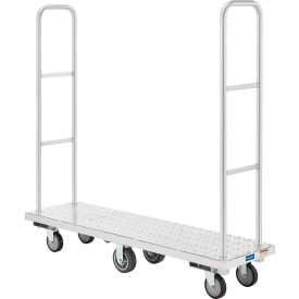 GoVets™ Aluminum Deck Narrow Aisle U-Boat Platform Truck 63 x 16 1500 Lb. Cap. 045242