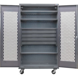 GoVets Configurable Ventilated Mobile Drawer Cabinet48x24x85Gray4 Shelf4 Drawers 951M708