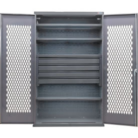 GoVets Configurable Ventilated Drawer Cabinet 48Wx24Dx78H Gray 4 Shelf 4 Drawers 951S708