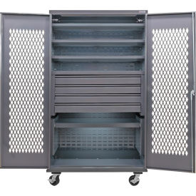GoVets Configurable Ventilated Mobile Drawer Cabinet48x24x85Gray5 Shelf4 Drawers 953M708