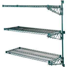 Nexel® Poly-Green® Adjustable Wall Mount Wire Shelving 3 Shelf Add On 72
