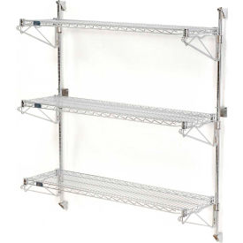 Nexel® Chrome Adjustable Wall Mount Wire Shelving 3 Shelf Starter 48
