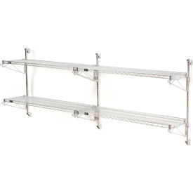 Nexel® Chrome Adjustable Wall Mount Wire Shelving 2 Shelf Add On 72