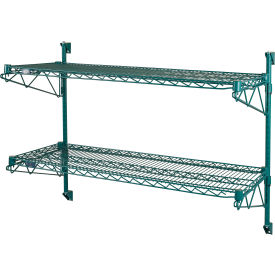 Nexel® Poly-Green® Adjustable Wall Mount Wire Shelving 2 Shelf Starter 54