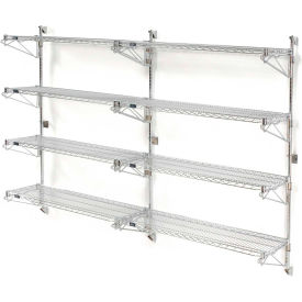 Nexel® Chrome Adjustable Wall Mount Wire Shelving 4 Shelf Add On 72