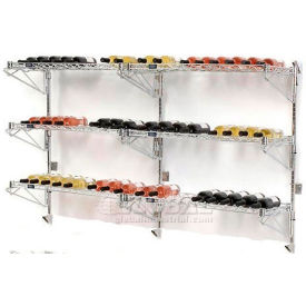 Wine Bottle Rack - Double Wide 6 Shelf Wall Mount 54 Bottle 72