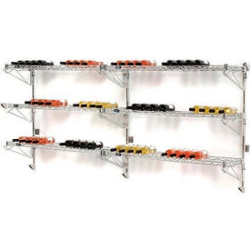 Wine Bottle Rack - Double Wide 6 Shelf Wall Mount 78 Bottle 96