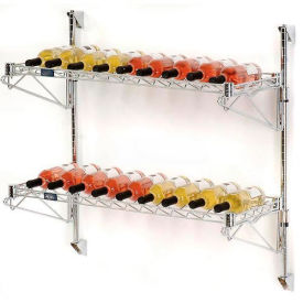 Wine Bottle Rack - Single Wide 2 Shelf Wall Mount 26 Bottle - 48